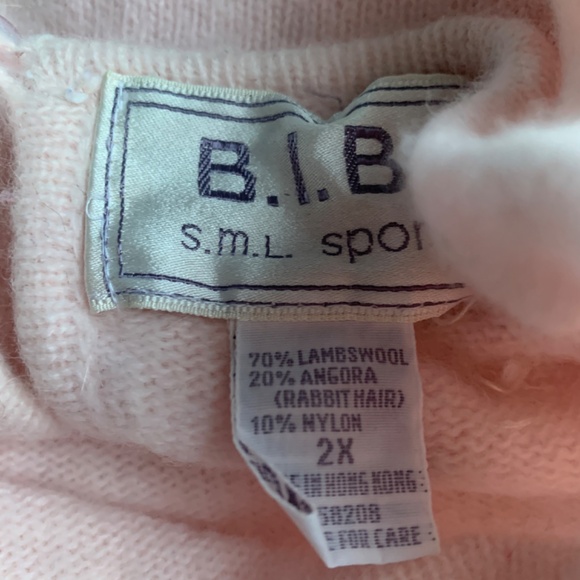 B.I.B. wool blend soft pink pullover sweater, size 2X, long sleeve - Picture 3 of 4